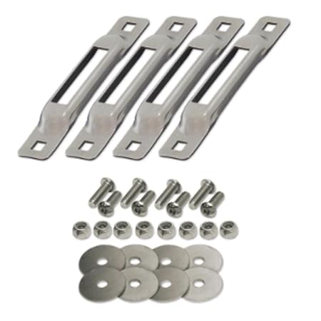 E-Track Fasteners Single Strap Anchors- Stainless Steel, 4PK
